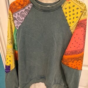 Three Bird Nest bandana sweatshirt size small oversized